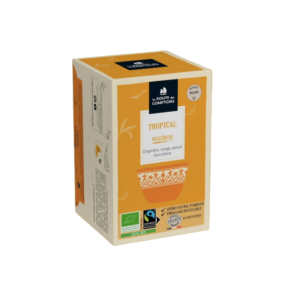 Rooibos Tropical gingembre, abricot, orange - La Route des Comptoirs