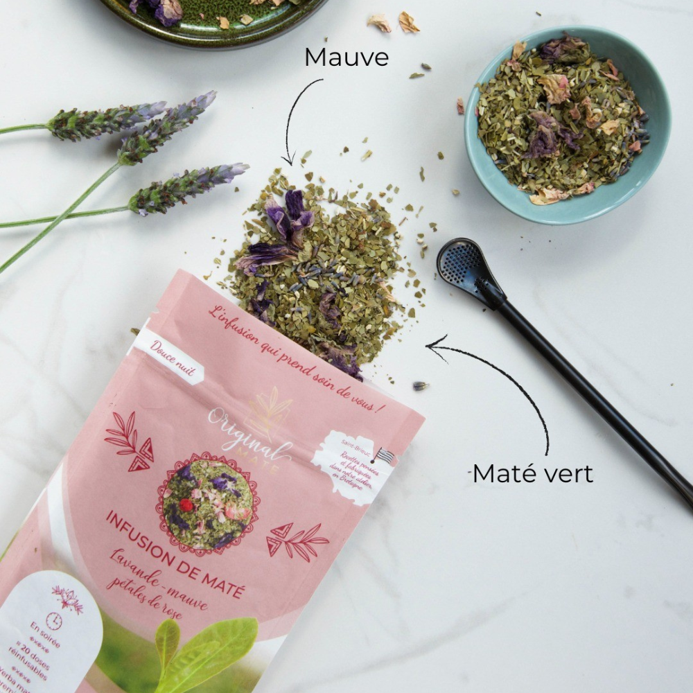 Maté Lavande, Mauve, Pétales de rose -  Original Maté