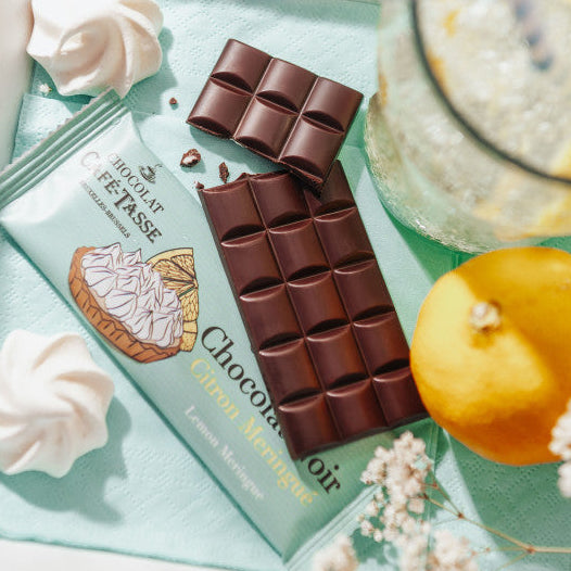 La Petite Tablette Gourmande chocolat noir & Citron meringué Café Tasse