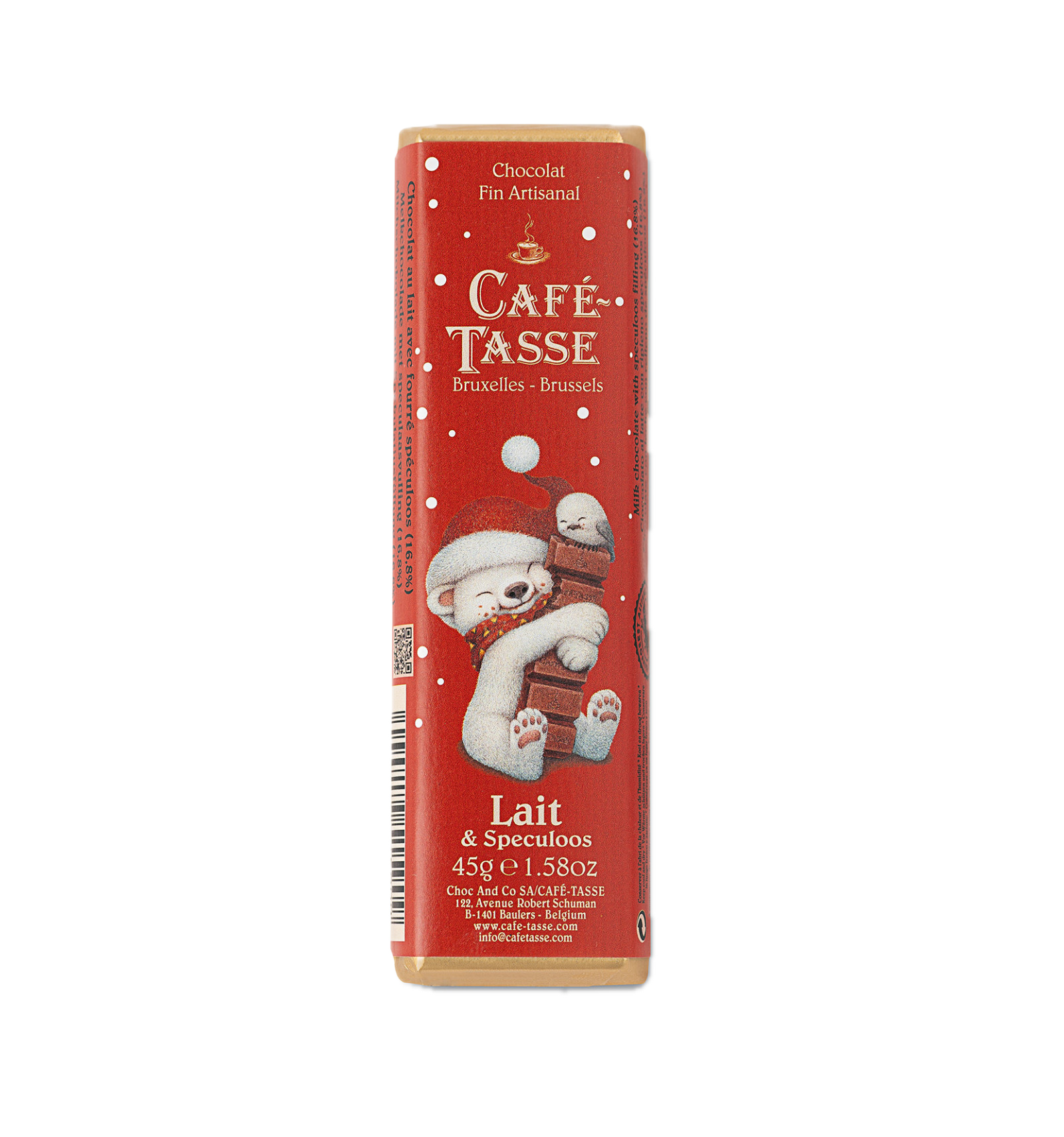 Barre de chocolat au Lait & Spéculos Edition Noël - Café Tasse