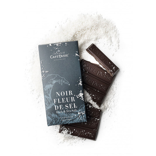 Tablette de chocolat Noir Fleur de Sel Café Tasse